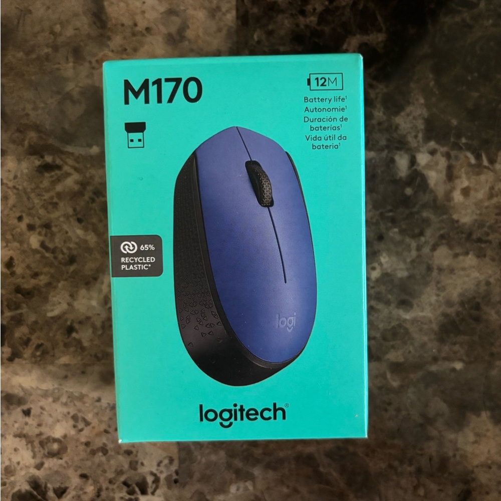 Logitech M170 Wireless Mouse Blue/Black Computer Accessory USB Connect New